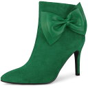 【送料無料】 アレグラ ケー レディース ブーツ・レインブーツ シューズ Women's Pointy Toe Bow Stiletto Heel Ankle ...