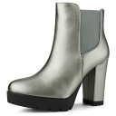 【送料無料】 アレグラ ケー レディース ブーツ・レインブーツ シューズ Women's Round Toe Zipper Block Heel Platfor...