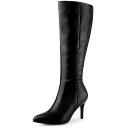 【送料無料】 アレグラ ケー レディース ブーツ・レインブーツ シューズ Women's Pointy Toe Buckle Stiletto Heel Kne...