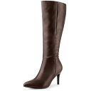 【送料無料】 アレグラ ケー レディース ブーツ・レインブーツ シューズ Women's Pointy Toe Buckle Stiletto Heel Kne...