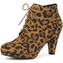 【送料無料】 アレグラ ケー レディース ブーツ・レインブーツ シューズ Women's Lace Up Platform Block Heels Ankle ...