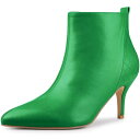 【送料無料】 アレグラ ケー レディース ブーツ・レインブーツ シューズ Women's Pointed Toe Side Zipper Stiletto Heels Ankle Boots Green(4)