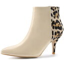 【送料無料】 アレグラ ケー レディース ブーツ・レインブーツ シューズ Women's Contrast Color Leopard Print Stilet...