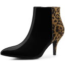 【送料無料】 アレグラ ケー レディース ブーツ・レインブーツ シューズ Women's Contrast Color Leopard Print Stilet...