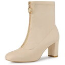 【送料無料】 アレグラ ケー レディース ブーツ・レインブーツ シューズ Women's Front Zipper Chunky High Heel Ankle...