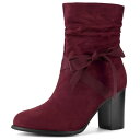 【送料無料】 アレグラ ケー レディース ブーツ・レインブーツ シューズ Women's Bow Decor Side Zipper Chunky Heel A...