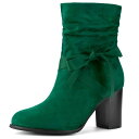 【送料無料】 アレグラ ケー レディース ブーツ・レインブーツ シューズ Women's Bow Decor Side Zipper Chunky Heel A...