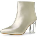 【送料無料】 アレグラ ケー レディース ブーツ・レインブーツ シューズ Women's Clear Heel Pointed Toe Chunky Heels...