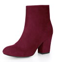 【送料無料】 アレグラ ケー レディース ブーツ・レインブーツ シューズ Women's Round Toe Chunky Heel Ankle Boots B...