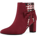 【送料無料】 アレグラ ケー レディース ブーツ・レインブーツ シューズ Women's Tweed Plaid Heels Boot Bow Block He...