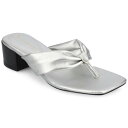 【送料無料】 ジャーニー レディース サンダル シューズ Journee Seelah Women's Heeled Thong Sandals Silver(4)