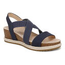 【送料無料】 ライフストライド レディース サンダル シューズ LifeStride Breeze Women's Strappy Wedge Sandals Navy Fabric