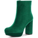 【送料無料】 アレグラ ケー レディース ブーツ・レインブーツ シューズ Women's Platform Block Heels Faux Velvet An...
