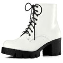 【送料無料】 アレグラ ケー レディース ブーツ・レインブーツ シューズ Women's Platform Chunky Heel Combat Boots W...