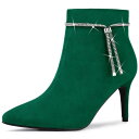 【送料無料】 アレグラ ケー レディース ブーツ・レインブーツ シューズ Women's Bling Rhinestone Pointed Toe Stilet...