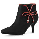 【送料無料】 アレグラ ケー レディース ブーツ・レインブーツ シューズ Women's Bow Pointed Toe Stiletto Heel Ankle...