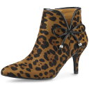 【送料無料】 アレグラ ケー レディース ブーツ・レインブーツ シューズ Women's Bow Pointed Toe Stiletto Heel Ankle...