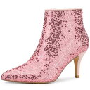 【送料無料】 アレグラ ケー レディース ブーツ・レインブーツ シューズ Women's Glitter Sparkle Lace Stiletto Heels...