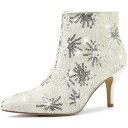【送料無料】 アレグラ ケー レディース ブーツ・レインブーツ シューズ Women's Glitter Sparkle Lace Stiletto Heels...