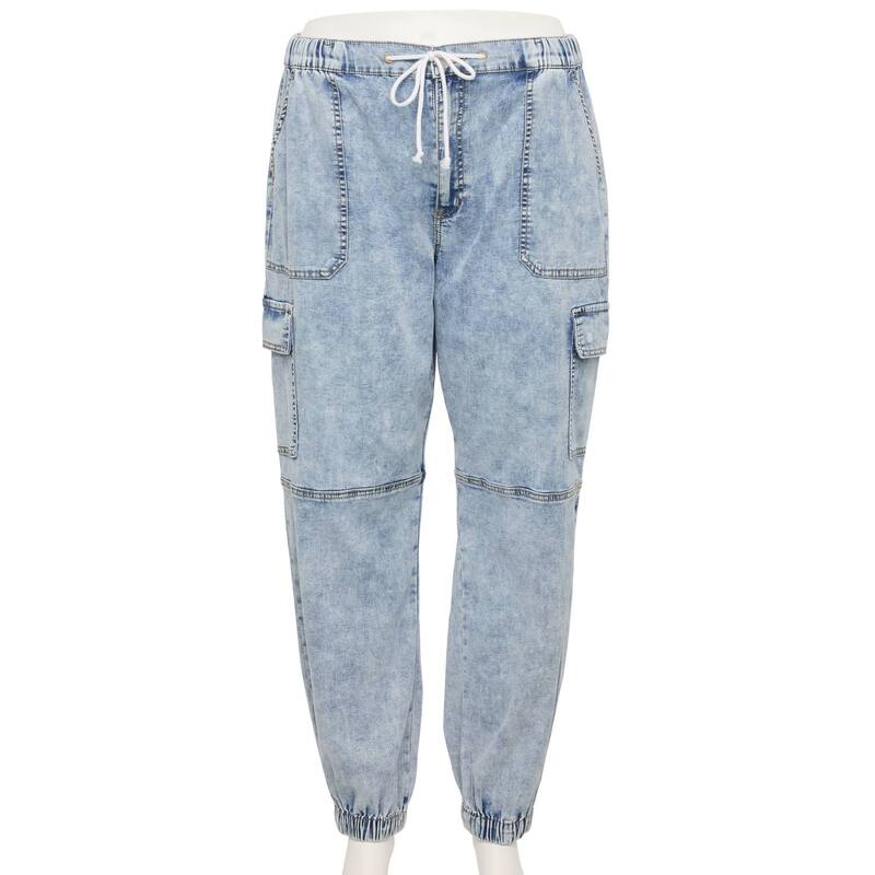 【送料無料】 エスオー レディース デニムパンツ ボトムス Juniors' Plus Size SO High-Rise Tencel Cargo Jogger Pants Light