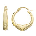 【送料無料】 アンブランデッド レディース ピアス・イヤリング アクセサリー 14k Gold Heart Hoop Earrings 14k Gold(4)