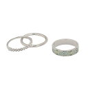 【送料無料】 LC Lauren Conrad レディース リング アクセサリー LC Lauren Conrad Silver Tone 3 Ring Stackable Set Blue
