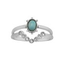 【送料無料】 LC Lauren Conrad レディース リング アクセサリー LC Lauren Conrad Silver Tone Stackable 2 Ring Set Blue