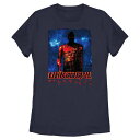 【送料無料】 マーベル レディース Tシャツ トップス Juniors' Marvel Daredevil Dark World Graphic Tee Nav...