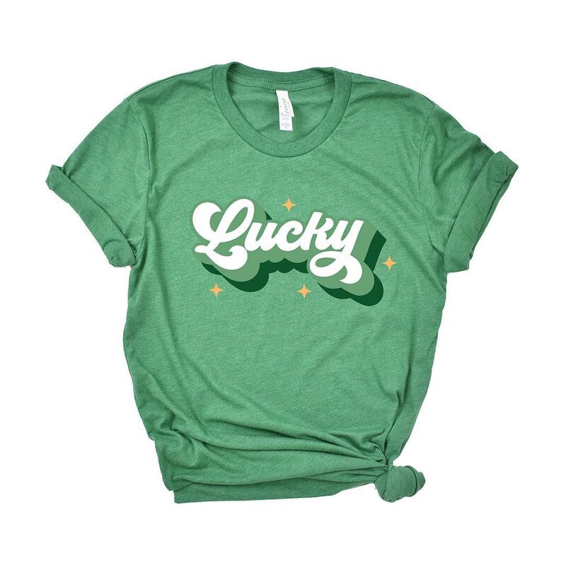 ̵ Simply Sage Market ǥ T ȥåץ Retro Lucky Short Sleeve Gra...