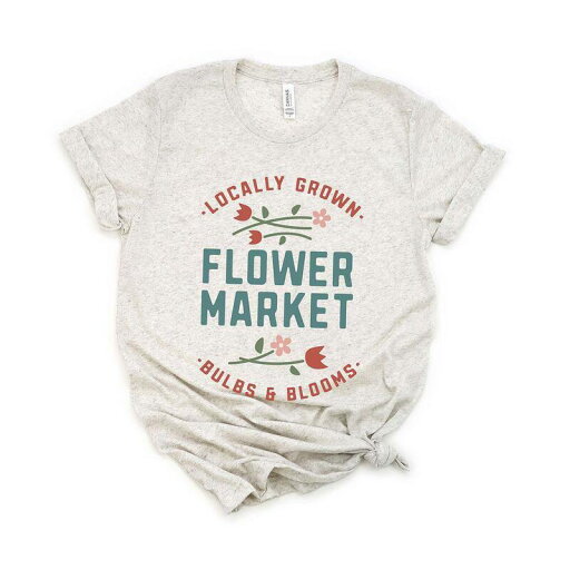 【送料無料】 Simply Sage Market レディース Tシャツ トップス Locally Grown Flower Market Short Sleeve Graphic Tee Oatmeal 【送料無料】 Simply Sage Market レディース Tシャツ トップス Locally Grown Flower Market Short Sleeve Graphic Tee Oatmeal