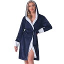 【送料無料】 cheibear レディース ナイトウェア アンダーウェア Womens Fluffy Hooded Bathrobe Plush Long Sp...