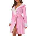 【送料無料】 cheibear レディース ナイトウェア アンダーウェア Womens Fluffy Hooded Bathrobe Plush Long Sp...