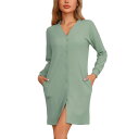 【送料無料】 cheibear レディース ナイトウェア アンダーウェア Women's Waffle Knit Nightshirt Long Sleeve ...