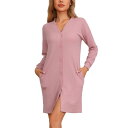 【送料無料】 cheibear レディース ナイトウェア アンダーウェア Women's Waffle Knit Nightshirt Long Sleeve ...