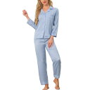 【送料無料】 cheibear レディース ナイトウェア アンダーウェア Womens Satin Classic Pjs Button Down Long S...