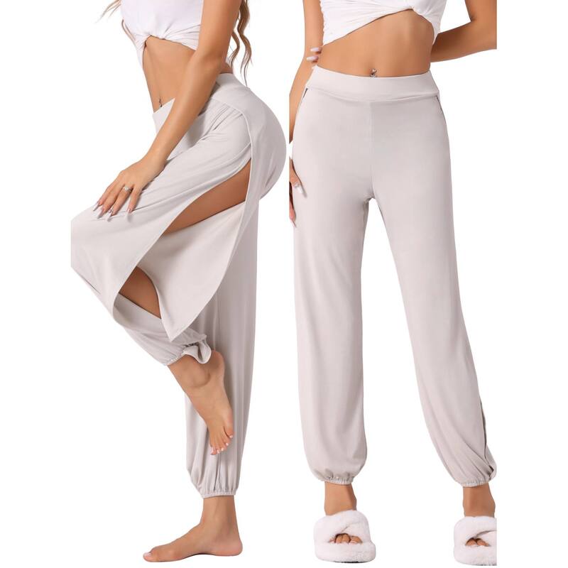 【送料無料】 cheibear レディース カジュアルパンツ ボトムス Womens Yoga Harem Pants Side Slit Joggers Sports Beach Cover-up Workout Sweatpants Gray