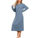 【送料無料】 cheibear レディース ナイトウェア アンダーウェア Womens Knit Nightgown Scoop Neck Button Dow...
