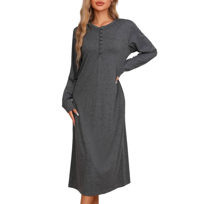 ̵ cheibear ǥ ʥȥ  Womens Knit Nightgown Scoop Neck ...
