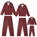 【送料無料】 cheibear レディース ナイトウェア アンダーウェア Plaid Long Sleeve Tops with Pants Loungewear Holiday Pajama Sets Red