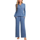 【送料無料】 cheibear レディース ナイトウェア アンダーウェア Womens Loungewear Pjs Short Sleeve Button D...