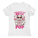【送料無料】 アンブランデッド レディース Tシャツ トップス Junior's You Make My Heart Pop Valentine's Day Graphic Tee White