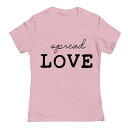 【送料無料】 アンブランデッド レディース Tシャツ トップス Junior's Spread Love Valentine's Day Graphic Tee Light Pink