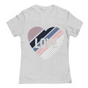 【送料無料】 アンブランデッド レディース Tシャツ トップス Junior's Love Diagonal Heart Valentine's Day Graphic Tee Heather Gray
