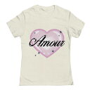 【送料無料】 アンブランデッド レディース Tシャツ トップス Junior's Airbrush Heart Valentine's Day Graphic Tee Natural