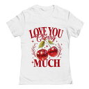 【送料無料】 アンブランデッド レディース Tシャツ トップス Junior's I Love You Cherry Much Valentine's Day Graphic Tee White