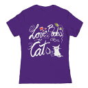 【送料無料】 アンブランデッド レディース Tシャツ トップス Junior's Threadless Love Books and Cats Graphic ...