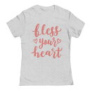 【送料無料】 アンブランデッド レディース Tシャツ トップス Junior's Bless Your Heart Easter Graphic Tee Heather Gray