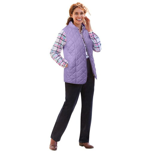 【送料無料】 ウーマン ウィズイン レディース ジャケット・ブルゾン アウター Woman Within Women's Plus Size Zip-Front Quilted Vest Soft Iris 【送料無料】 ウーマン ウィズイン レディース ジャケット・ブルゾン アウター Woman Within Women's Plus Size Zip-Front Quilted Vest Soft Iris