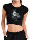 【送料無料】 ライセンス キャラクター レディース Tシャツ トップス Juniors' Betty Boop Storm Rider Crop Graphic Tee Black(4)