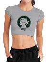 【送料無料】 ライセンス キャラクター レディース Tシャツ トップス Juniors' Curious George Classic Wink Baby Rib Cropped Graphic Tee Gray(4)